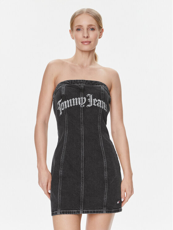 

Джинсовое платье узкого кроя Tommy Jeans, черный