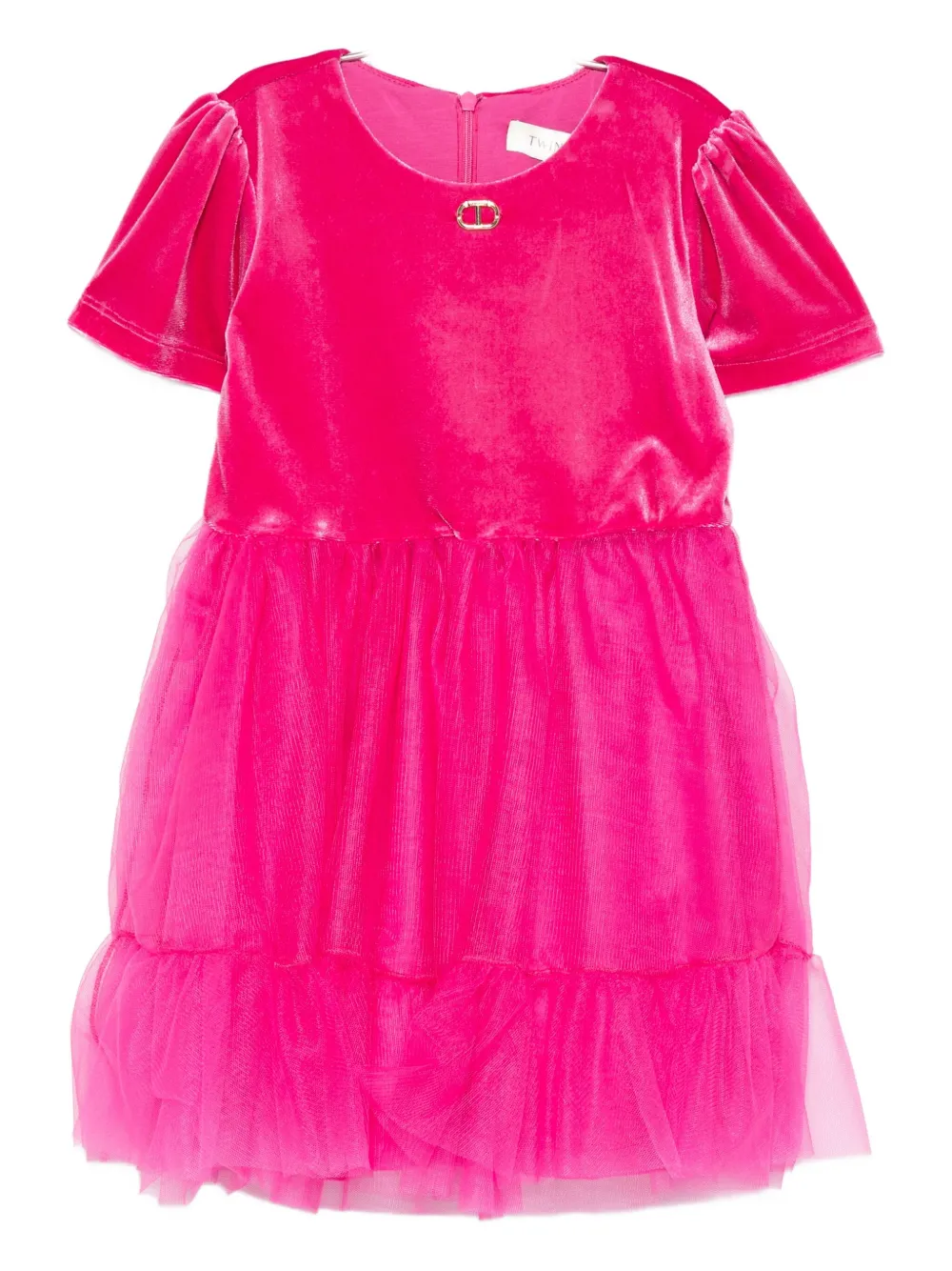 

Платье из тюля с бантом TWINSET Kids, розовый