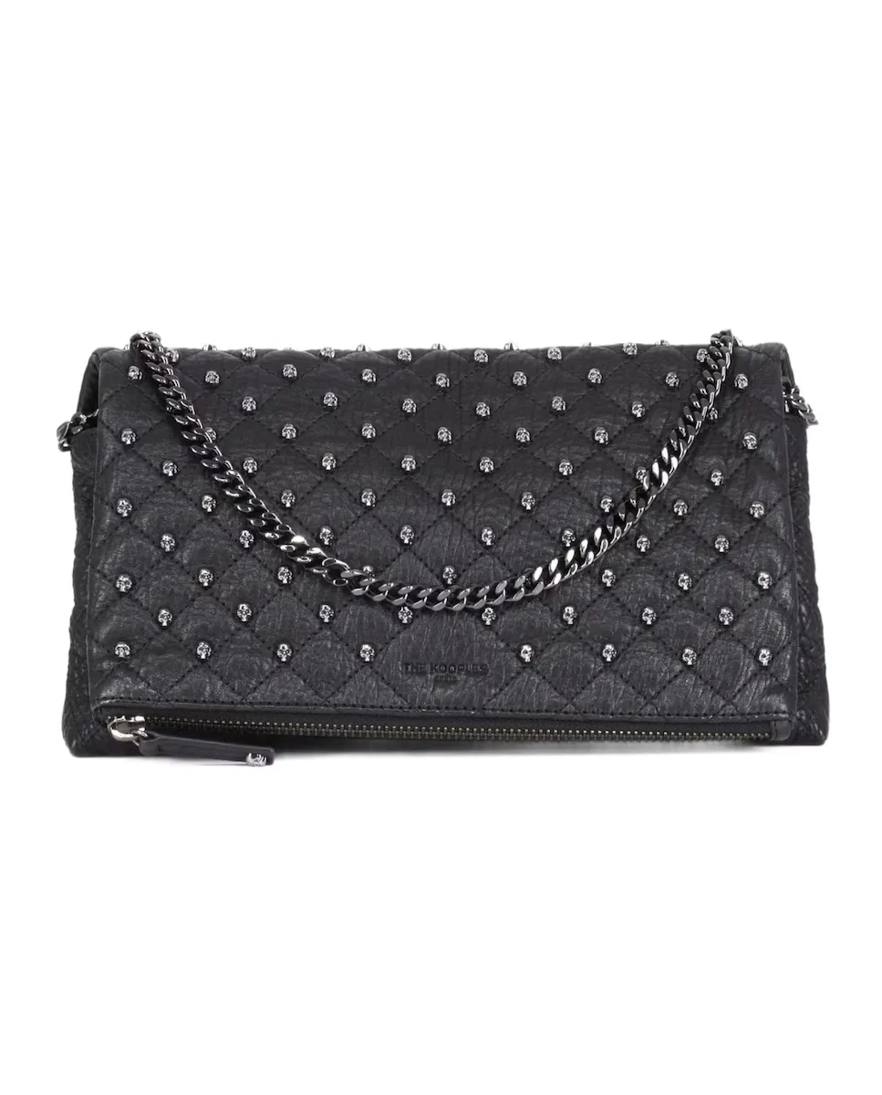 

Многопозиционная сумочка Heritage средняя из кожи с черепами The Kooples, чёрный