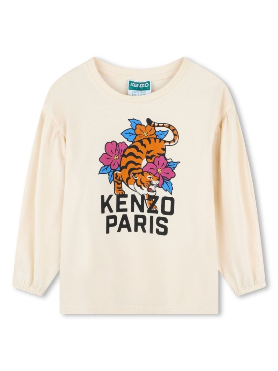 

Kenzo Kids футболка с длинными рукавами и принтом, нейтральный цвет