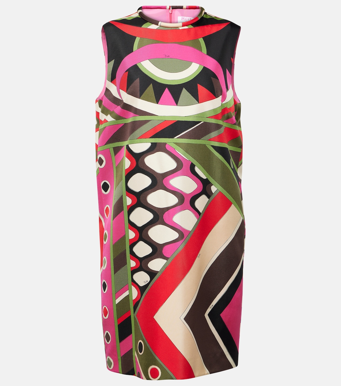 

Мини-платье Vivara из шелкового твила Pucci, Khaki/Fuxia