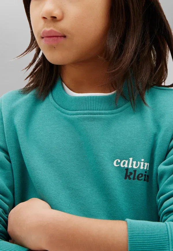 Свитшот Calvin Klein Jeans Seasonal logo front back, цвет Северное море — фото 4