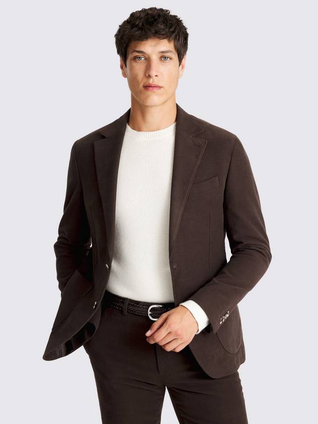 

Однобортный блейзер из моллескина Moss, Brown