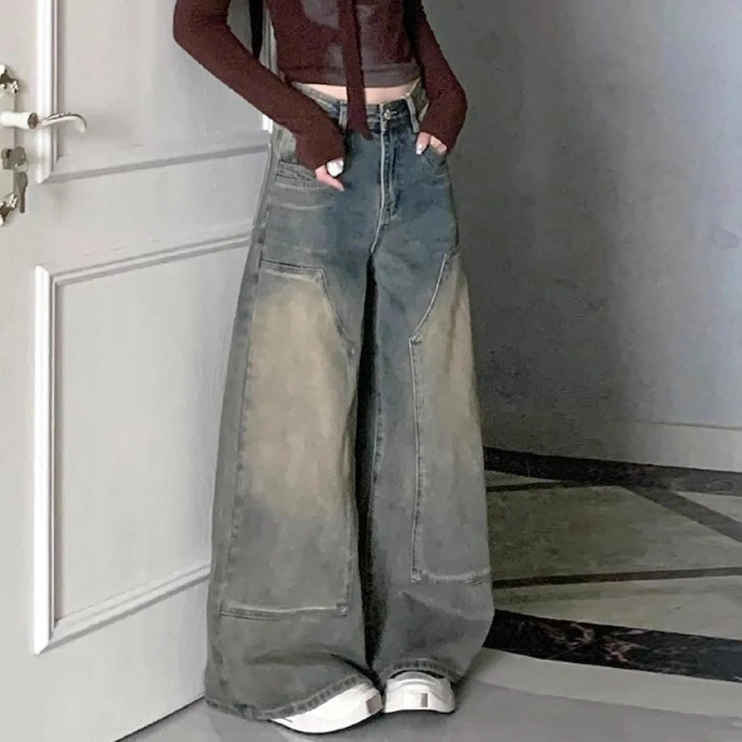 Джинсы свободные Boyfriend Denim, синие — фото 3
