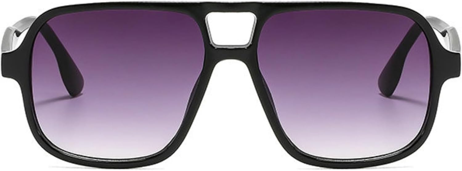 

Willochra Классические квадратные солнцезащитные очки с двойным дужком для женщин, увеличенного размера, стильные дизайнерские черные солнцезащитные очки-пилот в винтажном стиле, C8