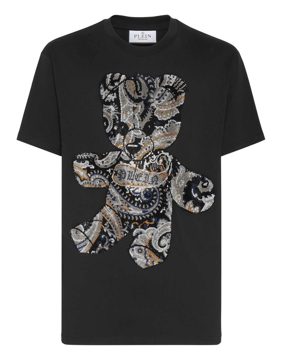 

Футболка с круглым вырезом SS Paisley Teddy Bear Philipp Plein, цвет Black / White