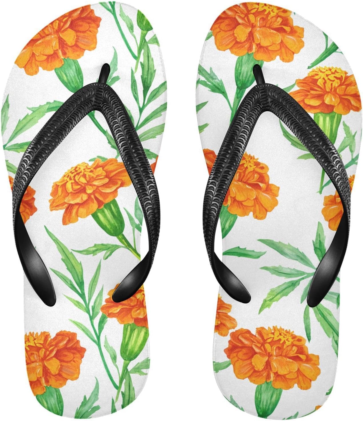 

Мужские летние шлепанцы Marigold с белыми листьями, пляжный душ, резиновые нескользящие тапочки, сандалии для прогулок Sinestour