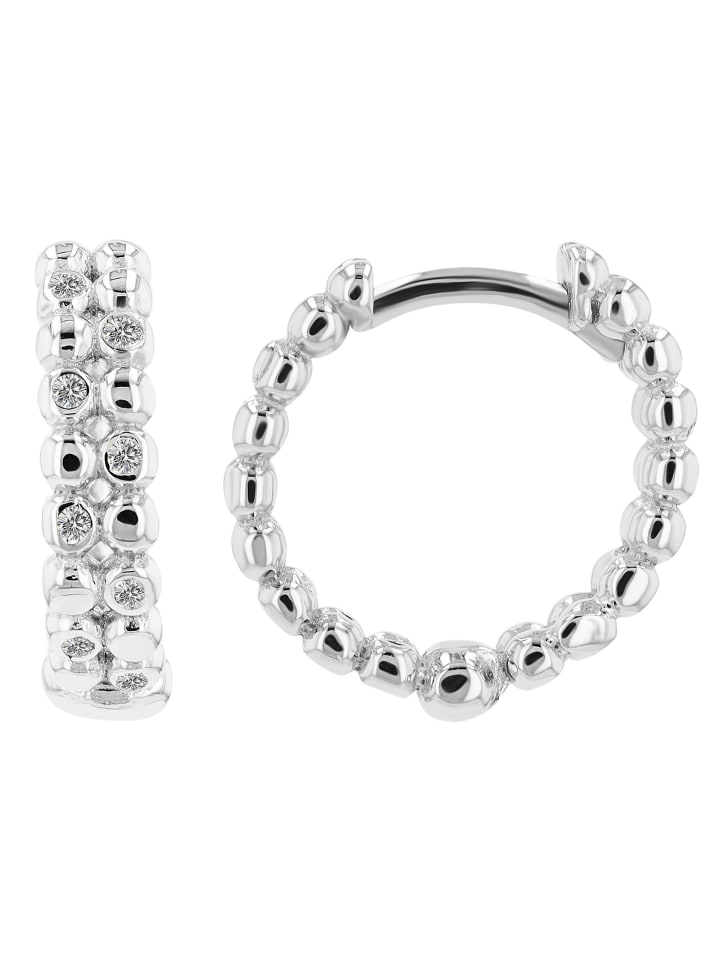 

Adeliás Женские серьги - серьги-кольца из серебра 925 пробы с кубическим цирконием в серебряной оправе