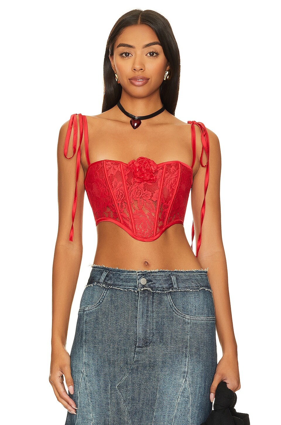

Топ For Love & Lemons Niala Bustier, красный