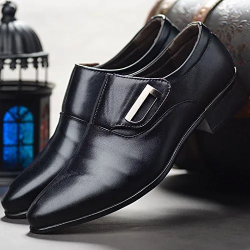 Модные мужские кожаные туфли - удобные, мягкие, теплые, подходят для всех сезонов, доступны в больших размерах Fusecottc, черный — фото 2