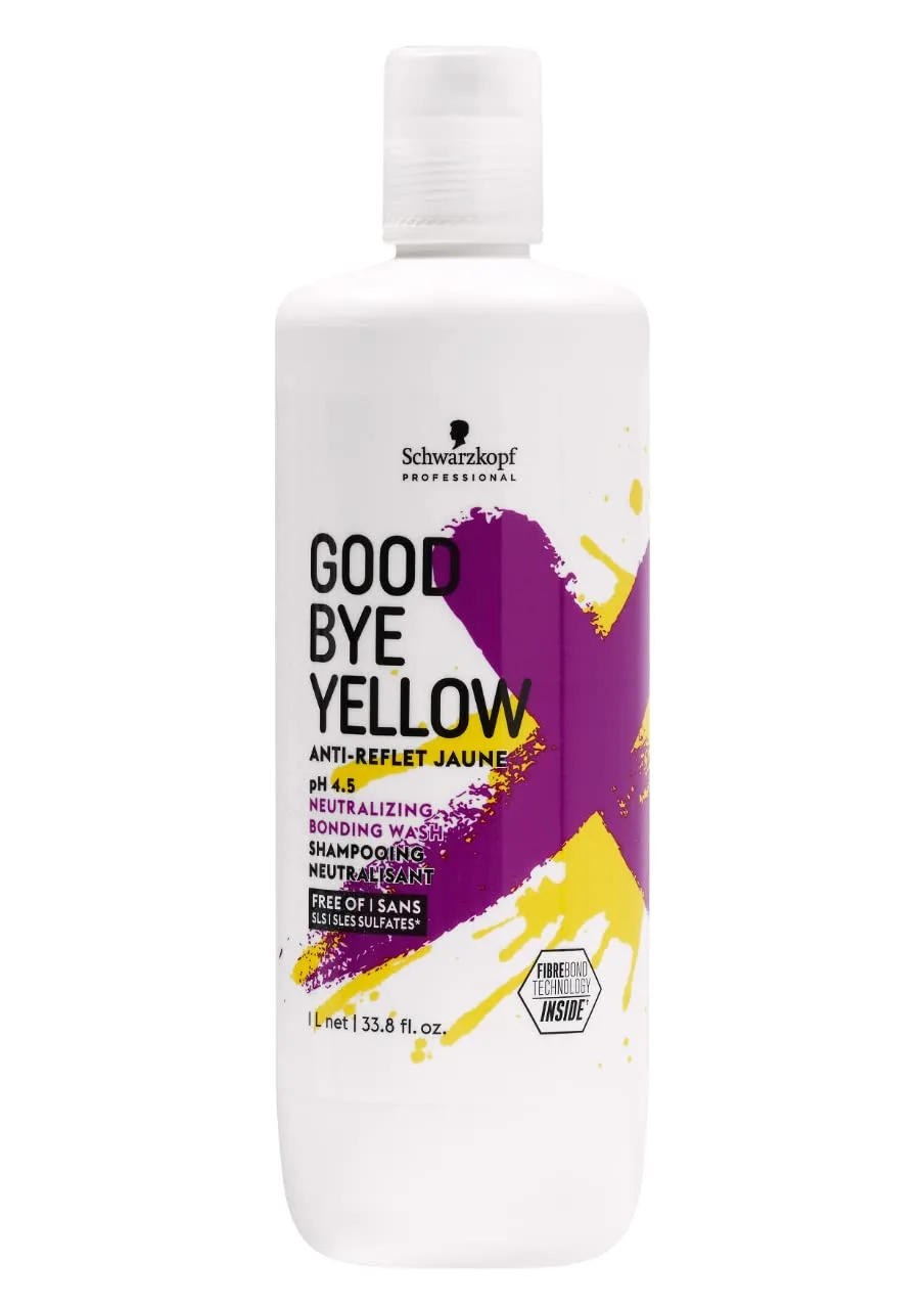 Нейтрализующий шампунь GOODBYE YELLOW - выравнивает цвет волос, устраняя нежелательные желтоватые и медные оттенки - очищающий веганский уход за волосами с фиолетовыми и синими пигментами. 958.23 г (.), YELLOW