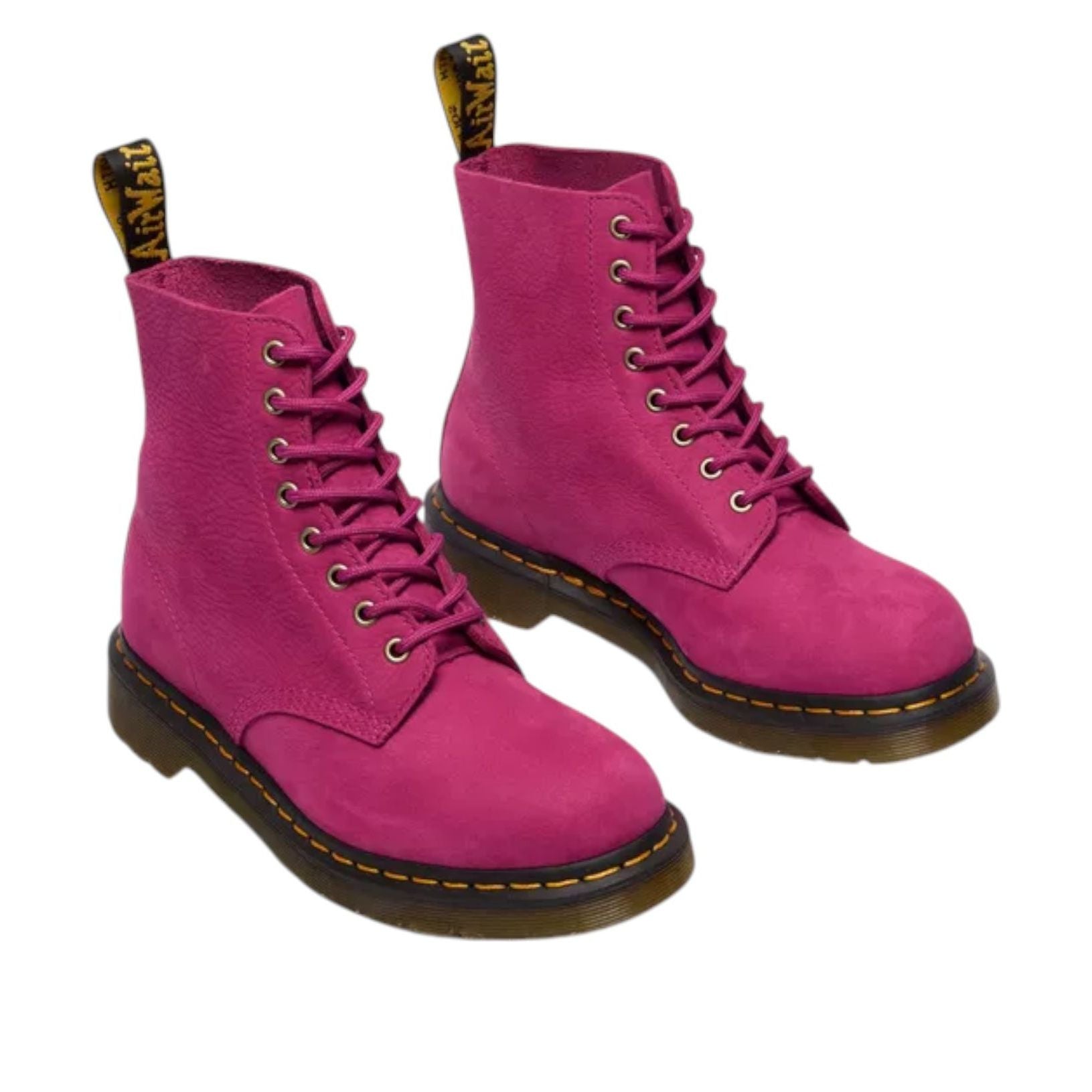 Ботинки Dr. Martens 1460 из нубука с рифленой поверхностью и шнуровкой, цвет «фуксия» — фото 2