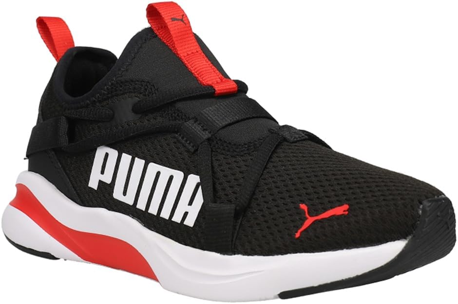 Кроссовки PUMA для мальчиков Rift Slip On с принтом по всей поверхности, черный/красный — фото 3