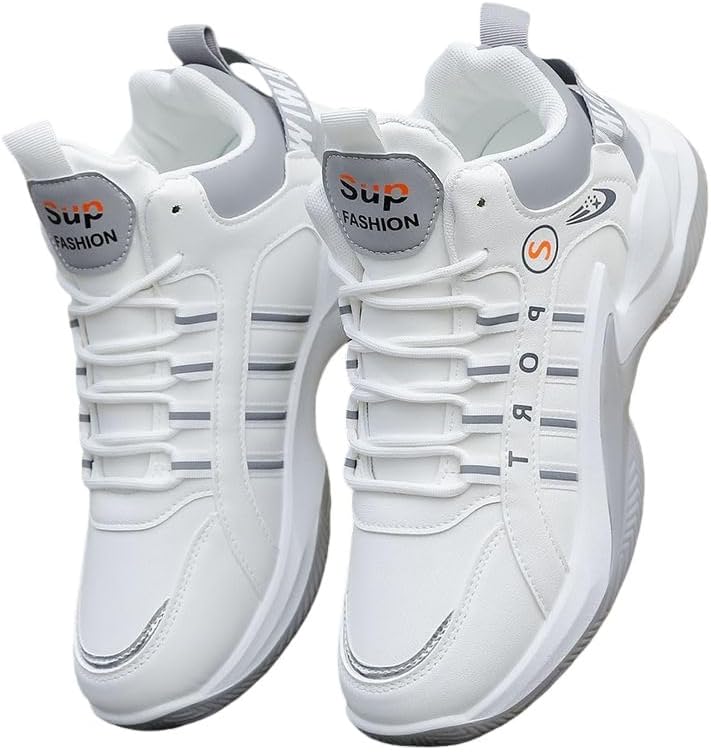 

Модные мужские баскетбольные кроссовки с высокой подошвой и толстой подошвой - легкие и удобные, супер мягкие и упругие. Подходят для ежедневных тренировок в помещении и на улице. Спортивная обувь Clolinde, белый/серый