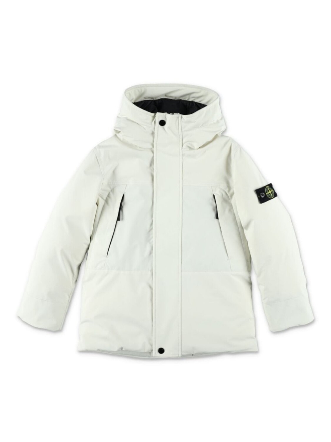 

Парка с капюшоном и значком компаса Stone Island Junior, белый