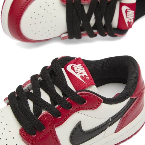 1 ретро низкие и TD кроссовки Air Jordan, красный, черный & белый — фото 3