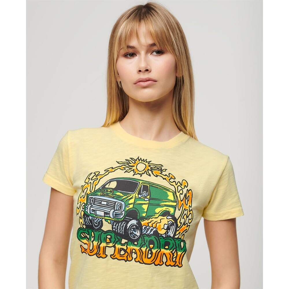 Футболка с коротким рукавом Superdry Neon Motor Graphic Fitted, желтый — фото 3