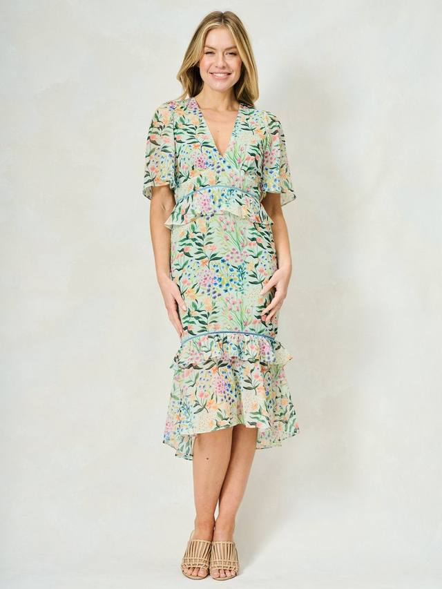 

Платье Karina Floral с рюшами Hope & Ivy, Green/Multi