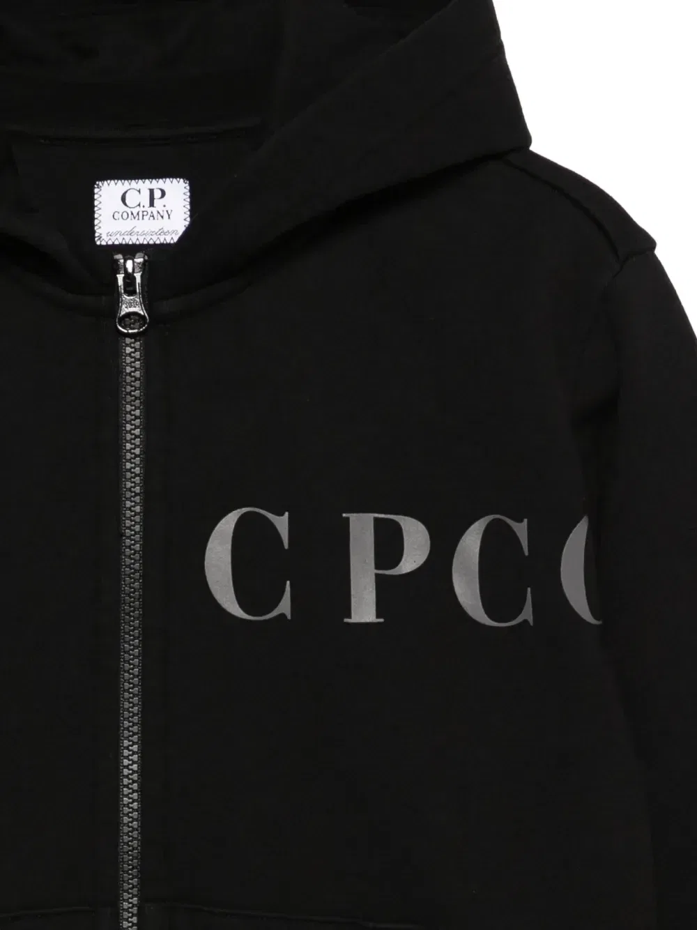 Худи на молнии C.P. Company Kids, черный — фото 3