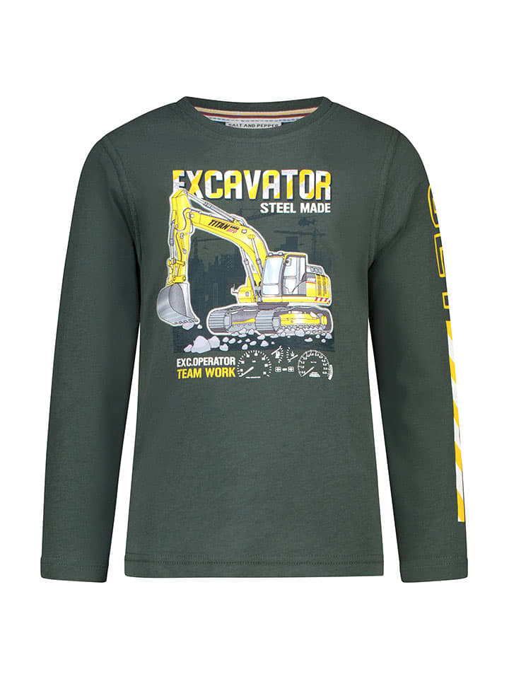 

Salt and Pepper Футболка с длинными рукавами «Экскаватор» цвета хаки