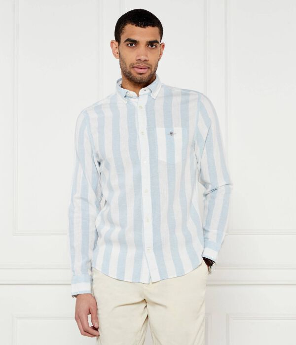 

Льняная рубашка рег. Regular fit Gant, синий