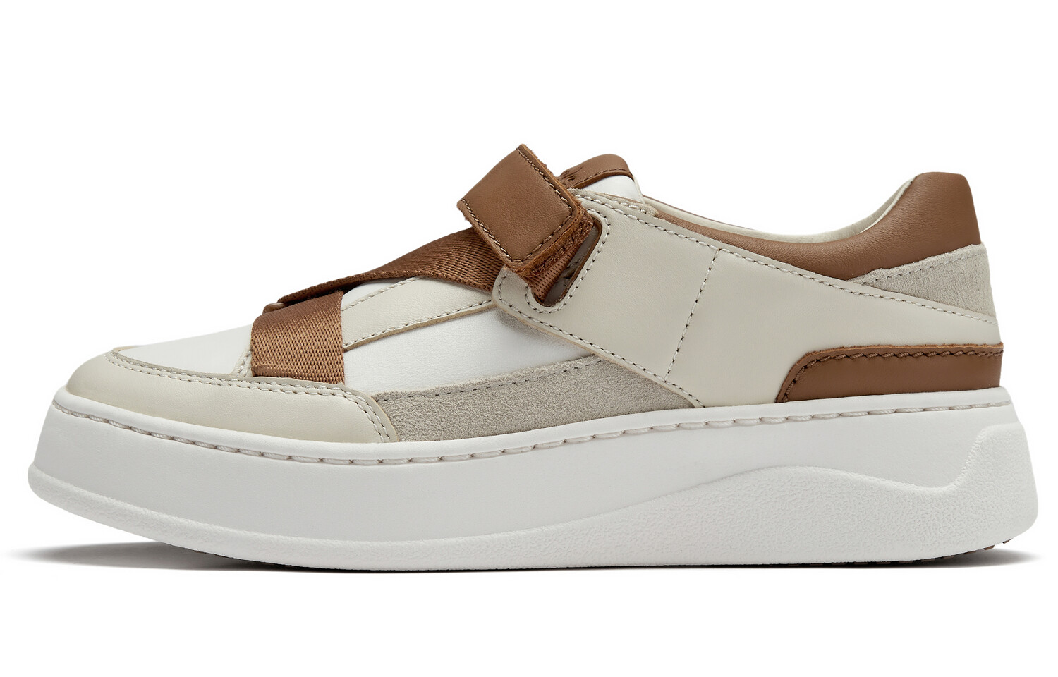 

Кроссовки clarks Skateboarding Shoes Women's Low-top Light Brown And White Color Block, коричневый