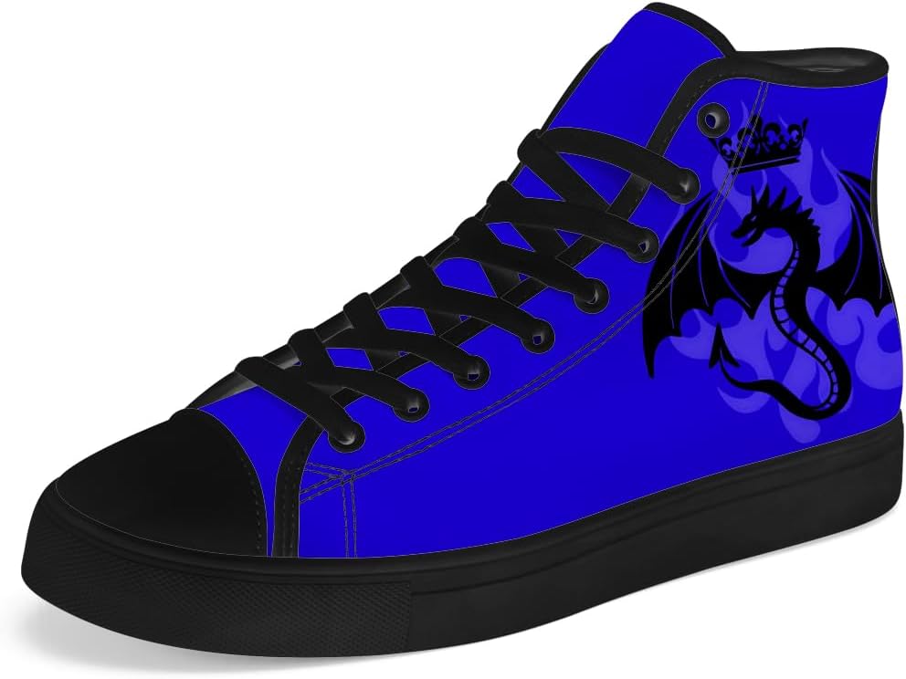 

Женские и мужские высокие кеды на шнуровке Dragon, повседневные кроссовки высокой посадки, подарок для мальчиков и парней Chebing, синий