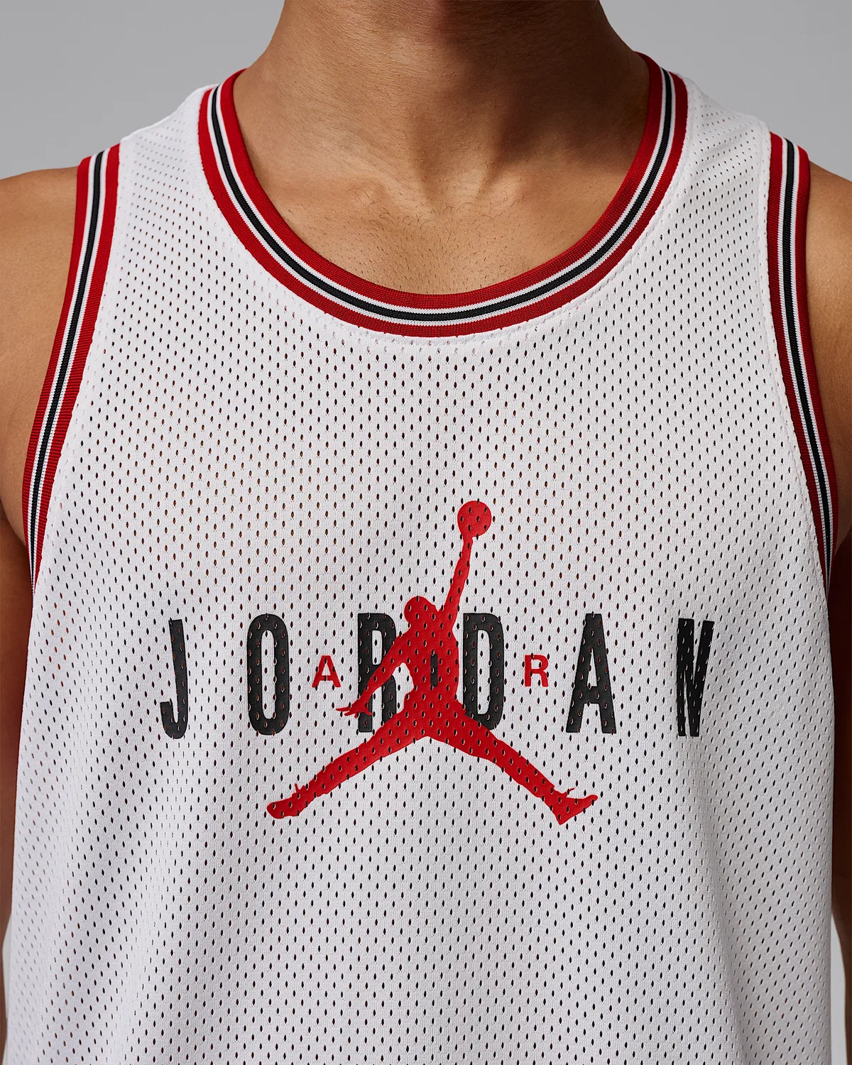 Мужская сетчатая джерси Jordan Brooklyn, White/Gym Red — фото 4