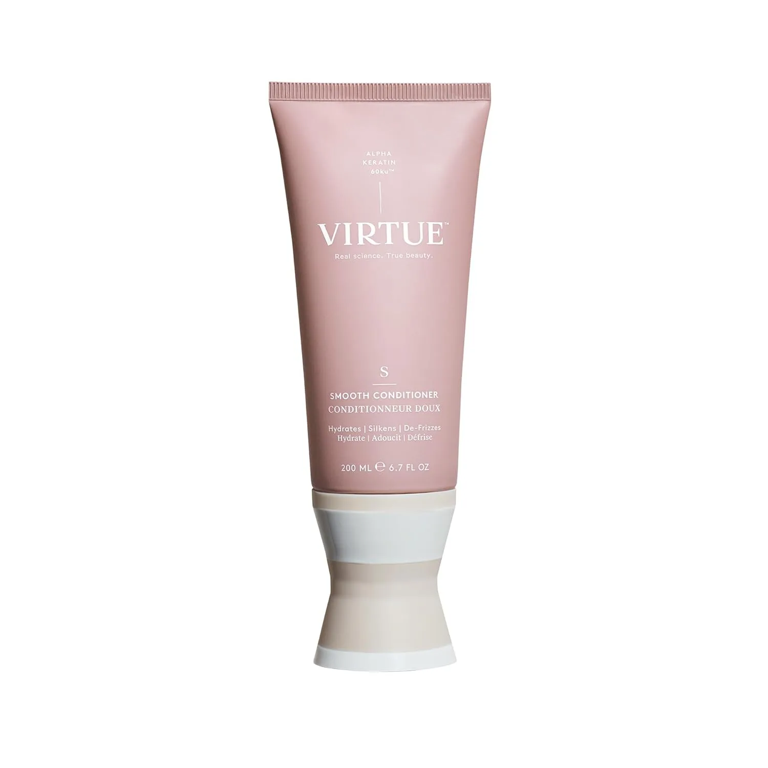 Кондиционер Virtue Smooth для контроля пушистости кудрявых волос, без сульфатов, безопасен для всех типов волос, подходит для окрашенных волос. 198 мл (.)