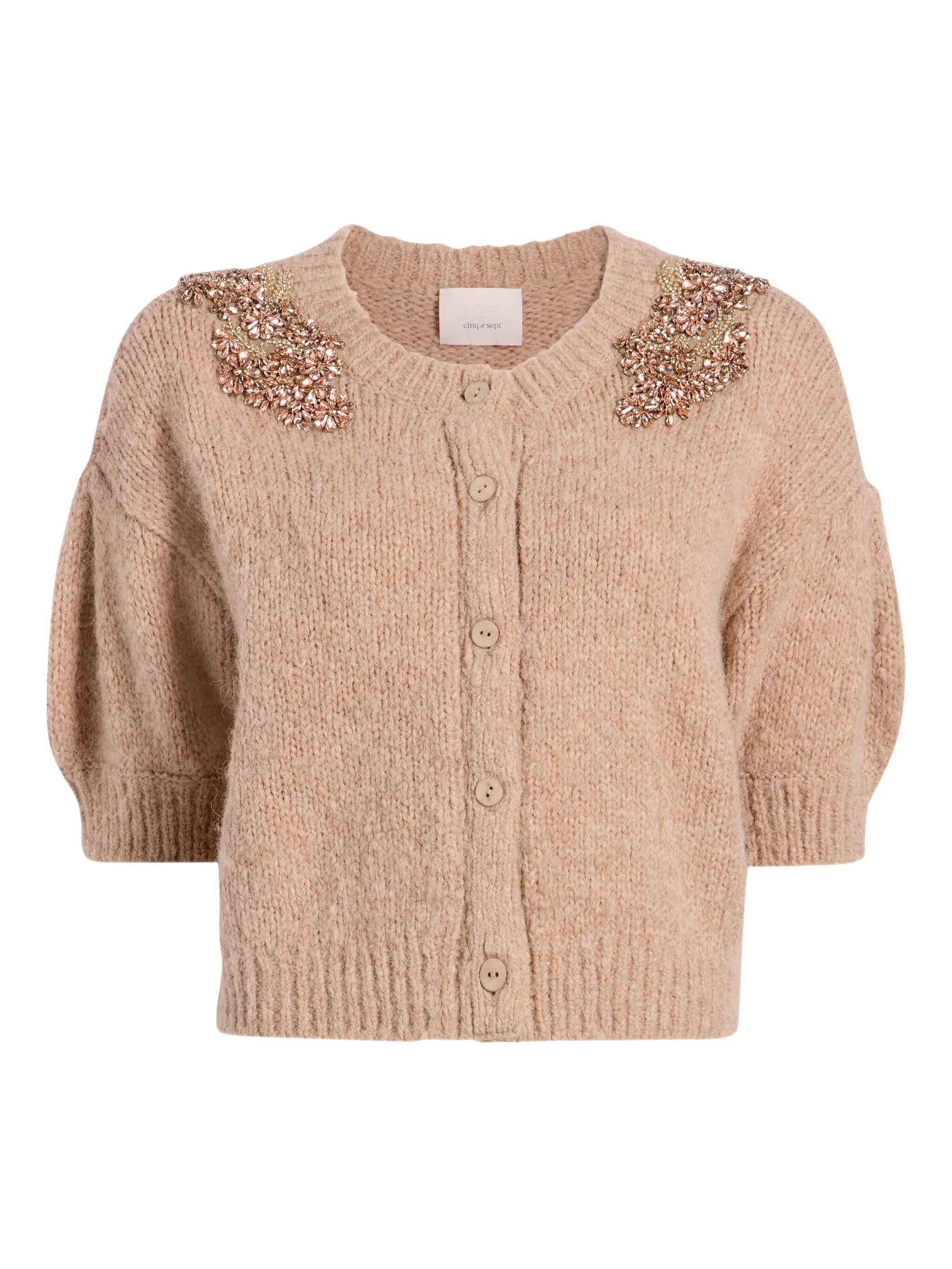 

Декорированный кардиган Millicent с объемными рукавами Cinq A Sept, нейтральный