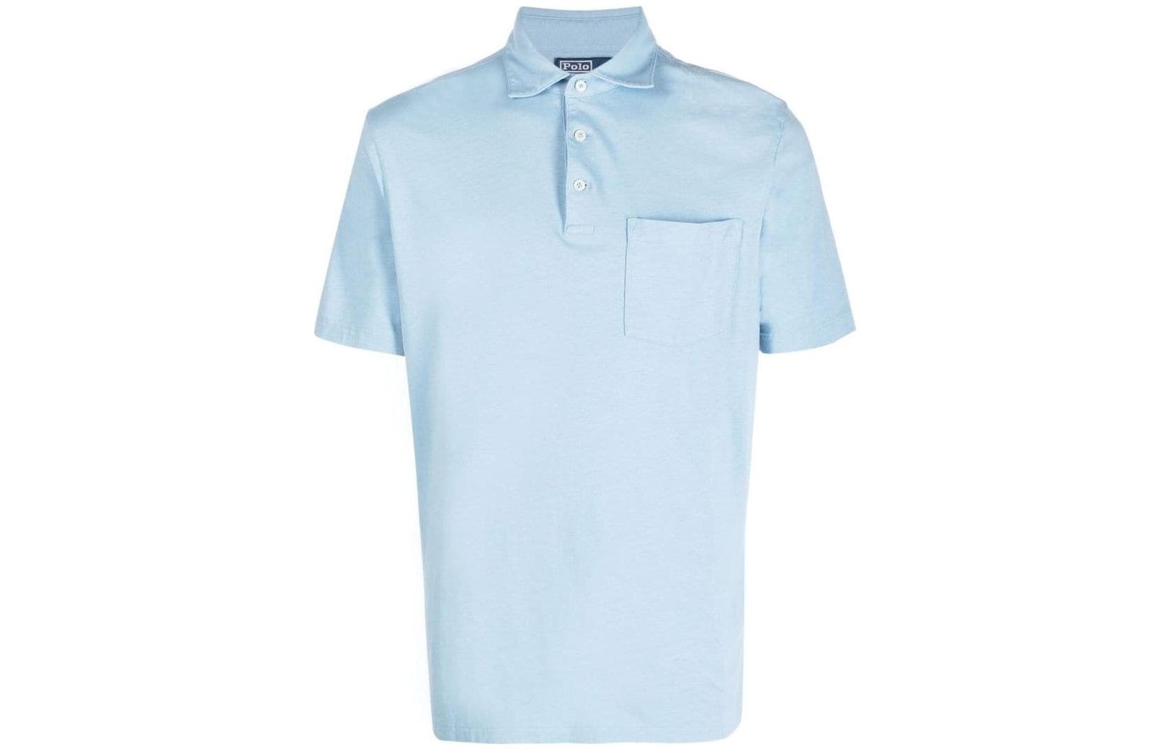 

Футболка-поло с накладным карманом Polo Ralph Lauren, светло-голубой
