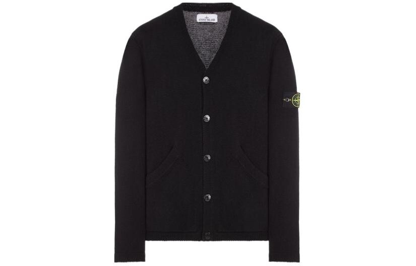 Кардиган мужской Stone Island на пуговицах, черный