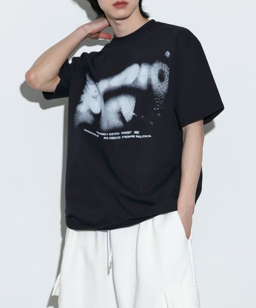 

Футболка унисекс с коротким рукавом оверсайз, с принтом в виде брызг, бренд FOLLOWIN, темно-синий