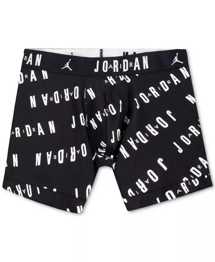 Мужские хлопковые трусы-боксеры Flight Essentials с принтом логотипа (2 пары) Jordan, черный — фото 2