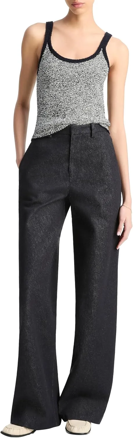 

Vince Женские брюки с высокой талией из хлопкового твила