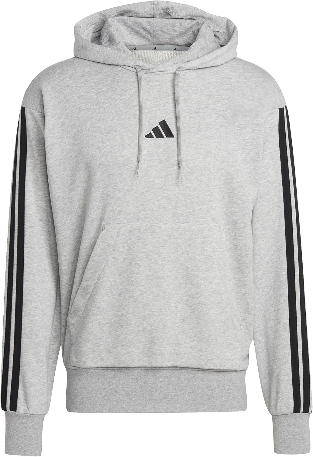 Толстовка Adidas Men's Essentials 3-Stripes French Terry, серый/черный — фото 2