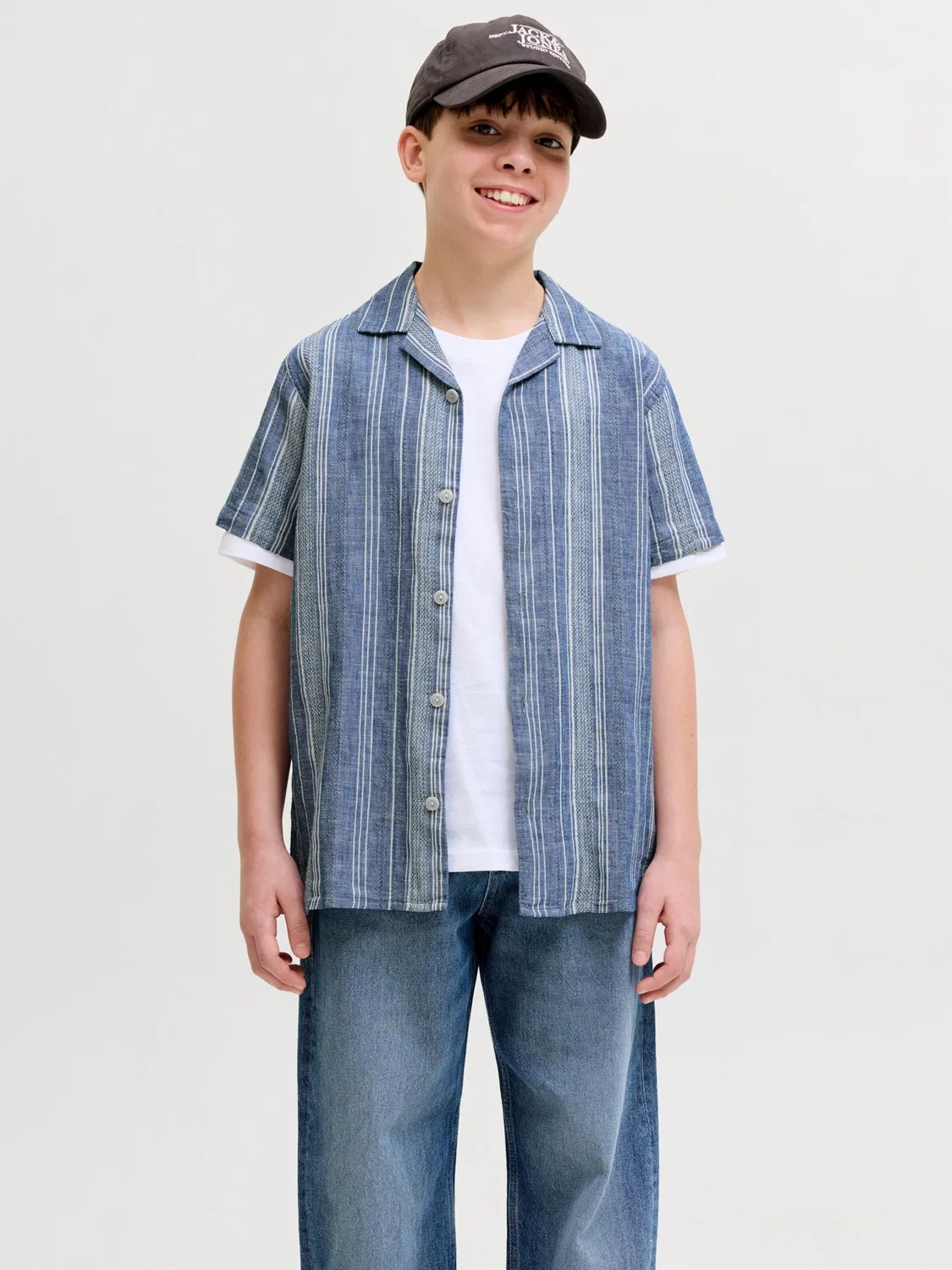 Рубашка на пуговицах стандартного кроя Jack & Jones Junior, Sapphire — фото 2