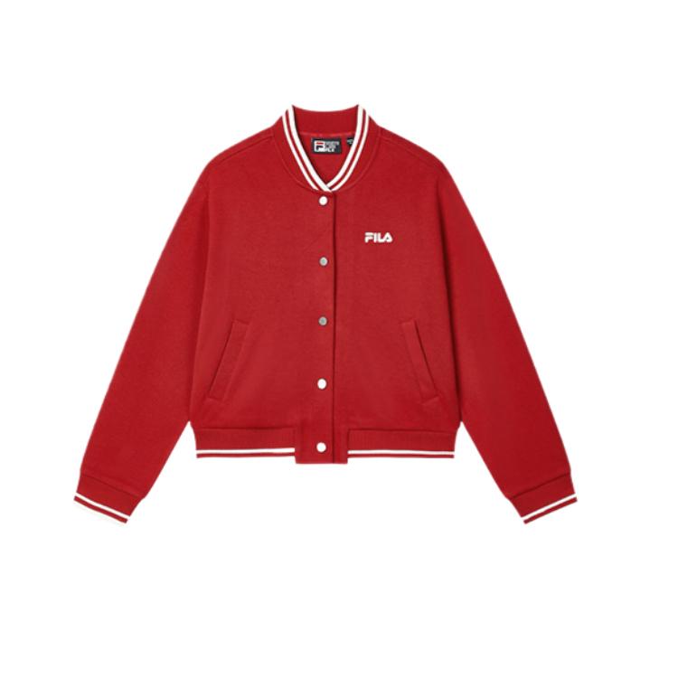 

FILA Винтажная бейсбольная куртка для женщин, Rhythm Red