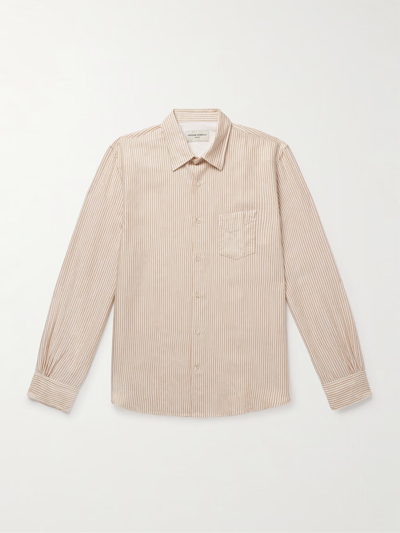 

Рубашка Benoit Striped Lyocell Oxford OFFICINE GÉNÉRALE, экрю