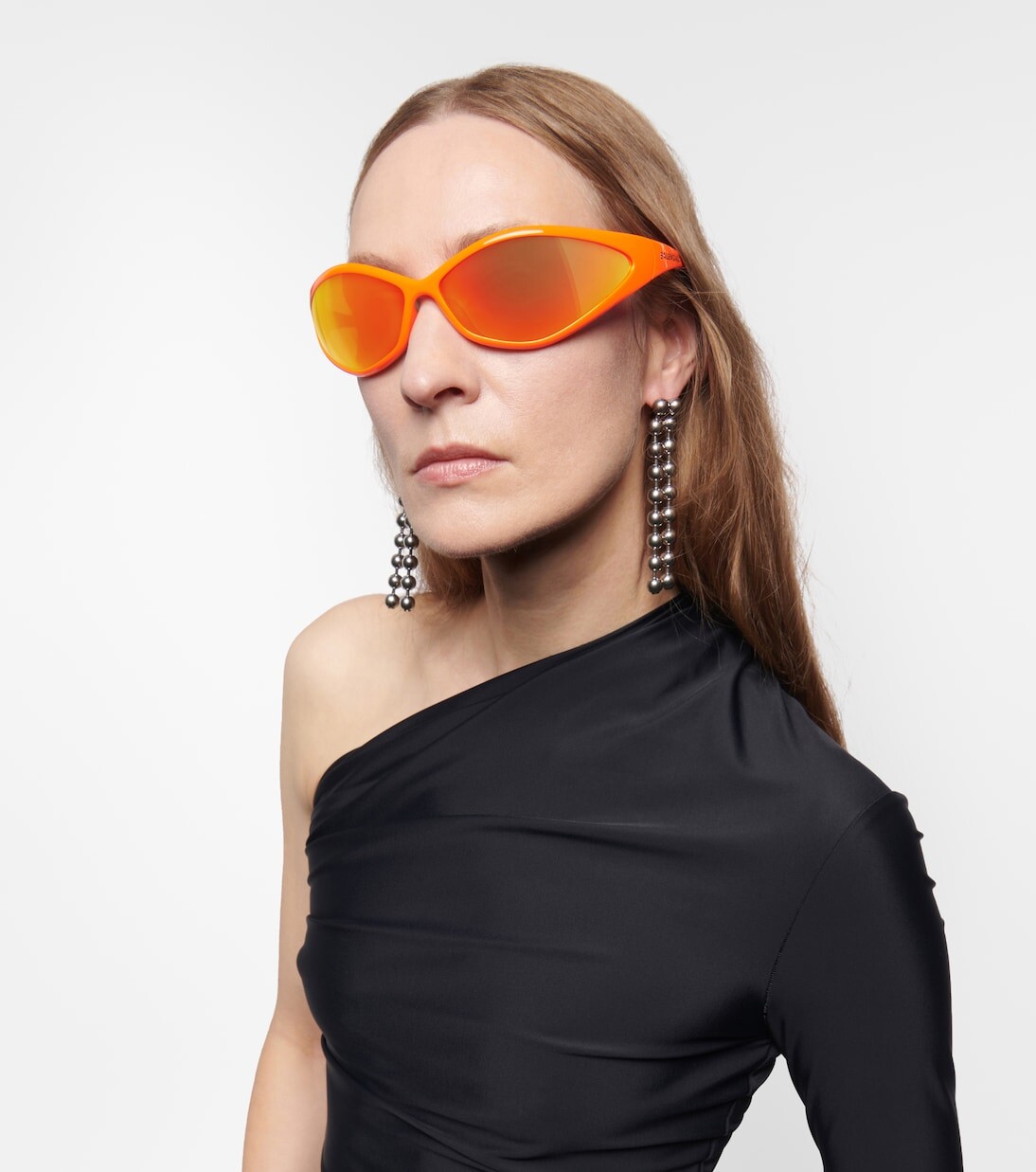 Овальные солнцезащитные очки 90-х годов Balenciaga, апельсин — фото 3