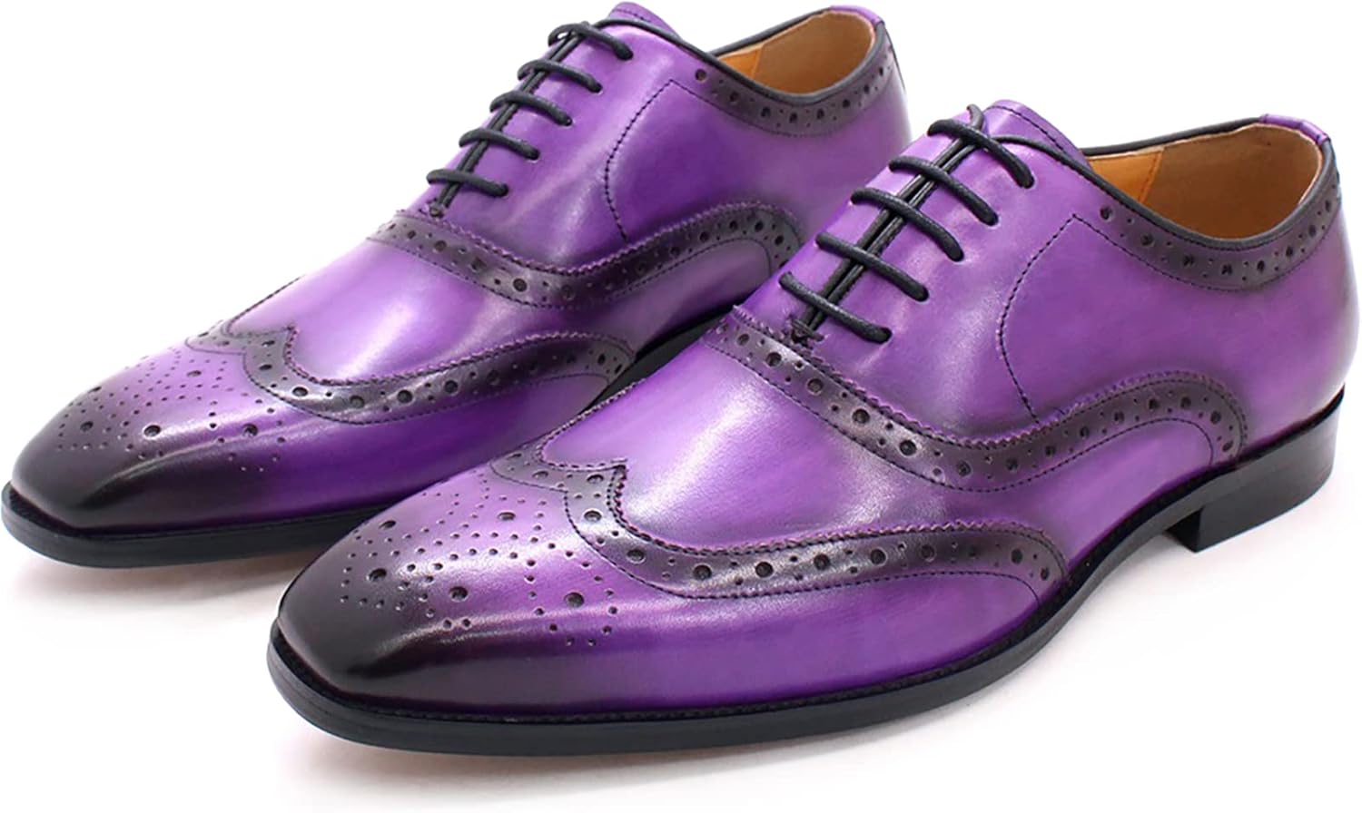 

Мужские туфли с шнуровкой Броги Оксфорды Формальные туфли для свадьбы и работы Кожаные дерби Офис, Красные-42 Generic