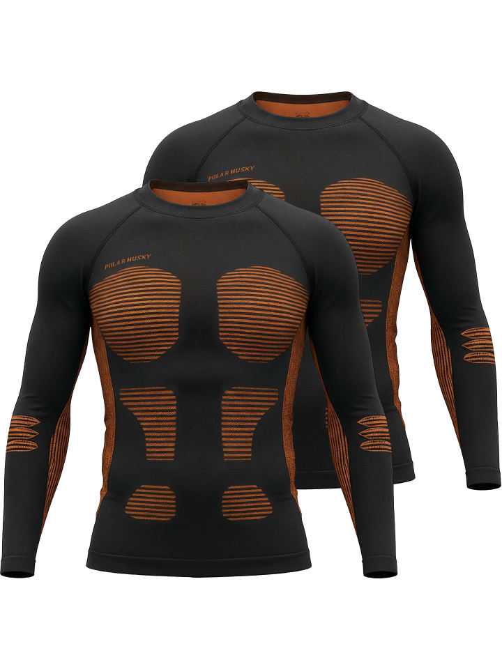 

Normani 2 мужские терморубашки с длинным рукавом/лыжное нижнее белье оранжевого цвета