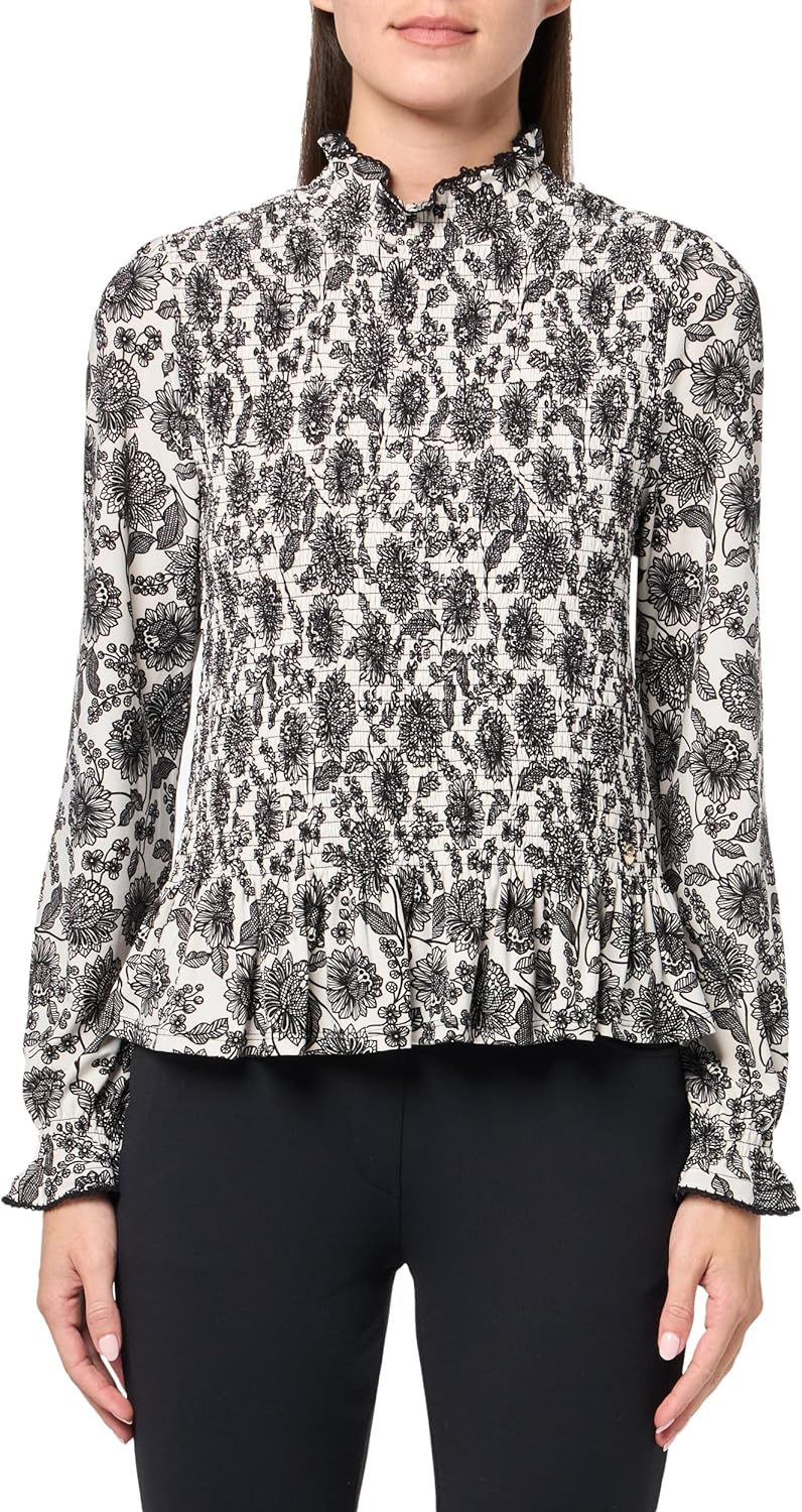 

Женский спортивный трикотажный топ Tommy Hilfiger с воротником-стойкой и длинными рукавами, Ivory/Black