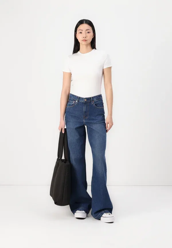 Джинсы Stride sutton wide leg Gap, темная стирка — фото 2