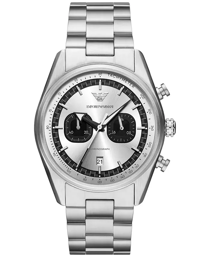 

Мужские хронографические часы со стальным браслетом 42 мм Emporio Armani