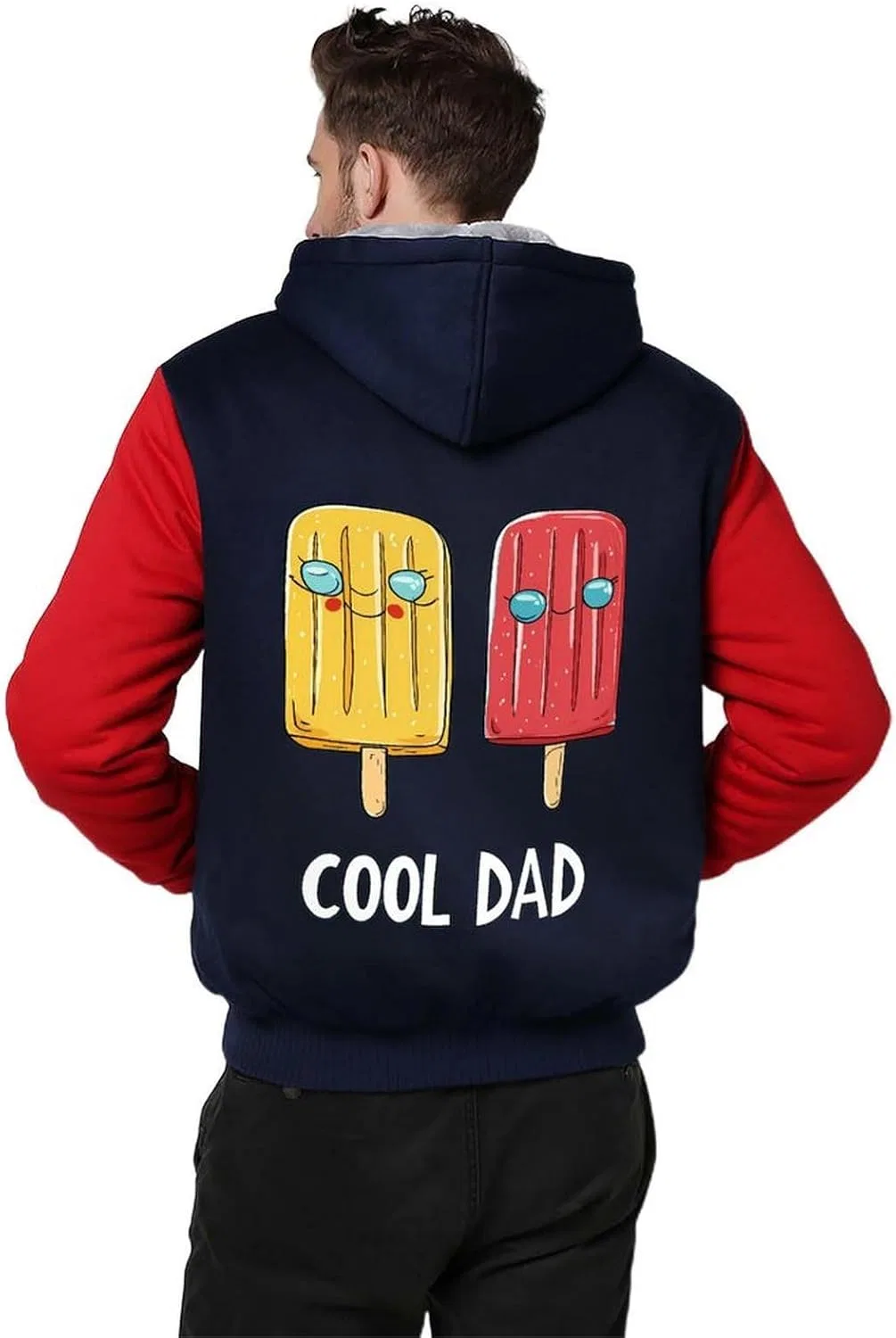 Мужская толстовка на молнии Cool Dad Popsiclees с капюшоном, флисовая куртка, зимняя теплая одежда — фото 2
