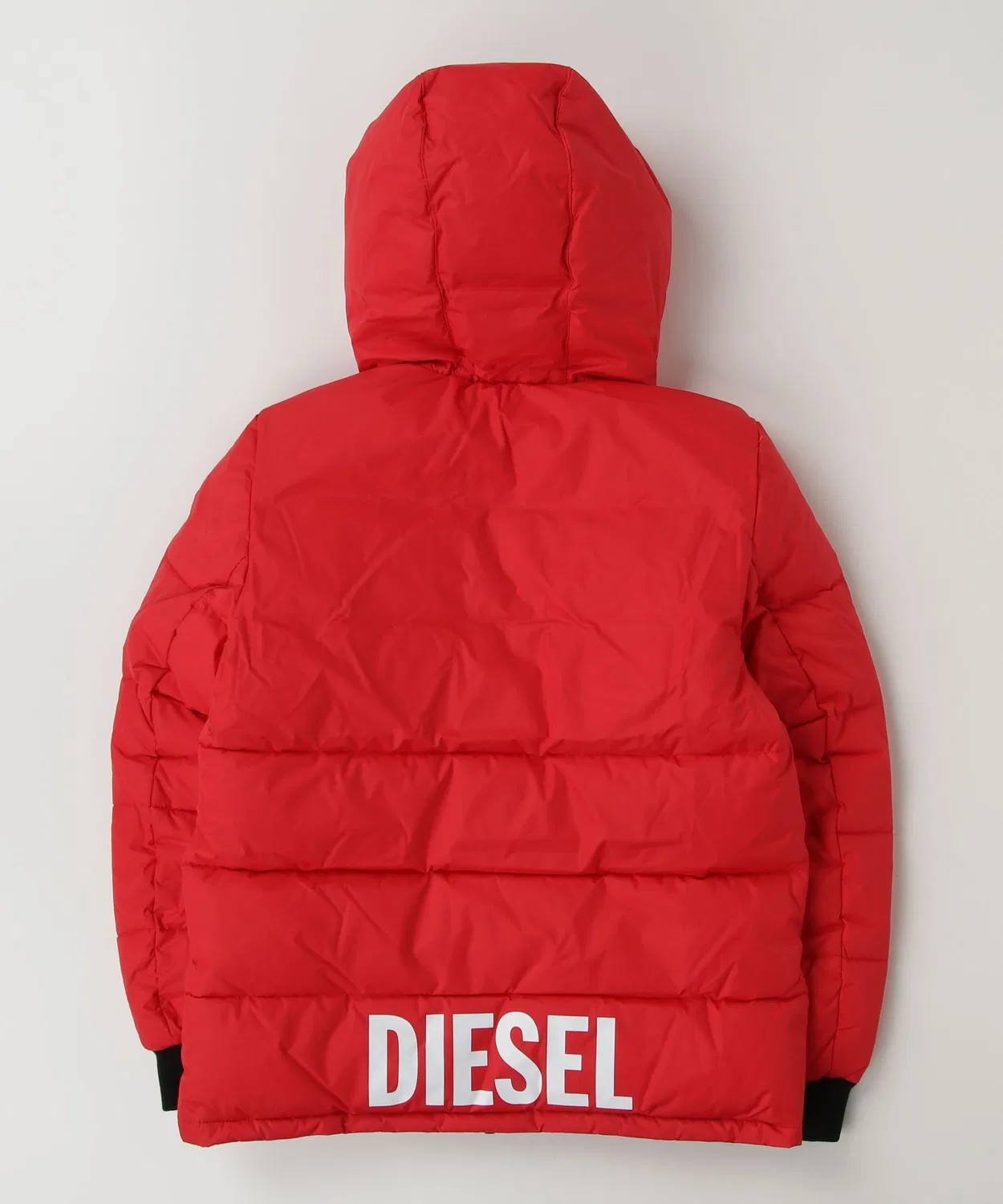 Детская куртка-пуховик DIESEL с принтом на спине, синяя — фото 2
