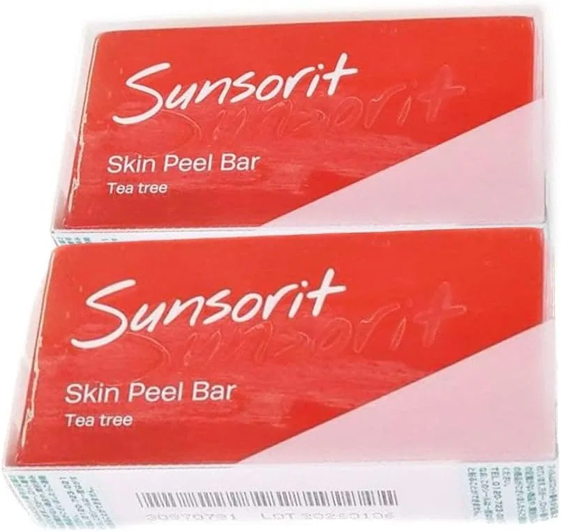 Скраб для лица Sunsorit Skin Peel Bar Red Tea Tree, 2 шт, 135 г, красный