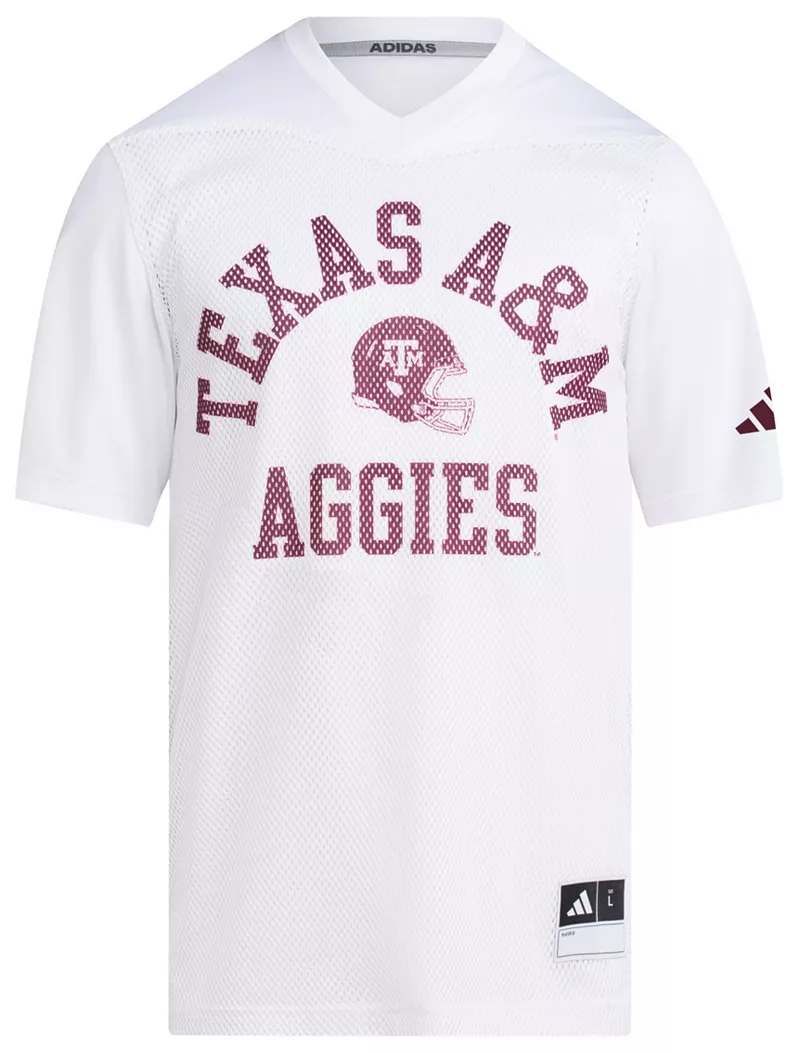 

Мужская белая футбольная майка Adidas Texas A&M Aggies Replica Tailgate