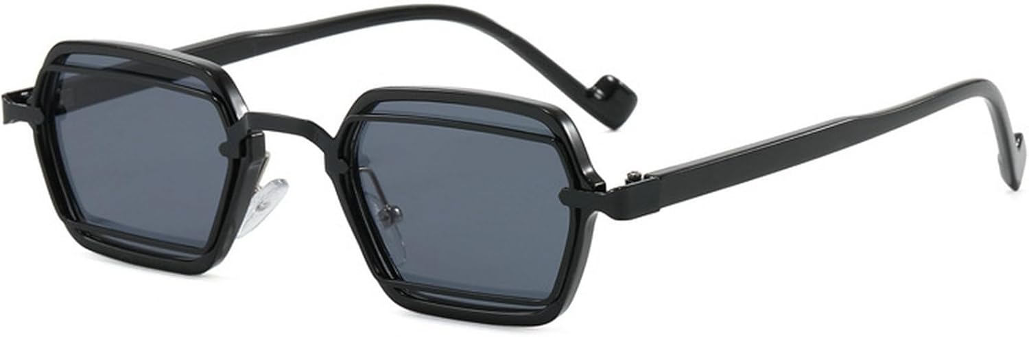 

Модные квадратные солнцезащитные очки для женщин и мужчин, модель 2025, роскошные винтажные солнцезащитные очки в металлической оправе, стильные панк-очки для мужчин mincl, Black